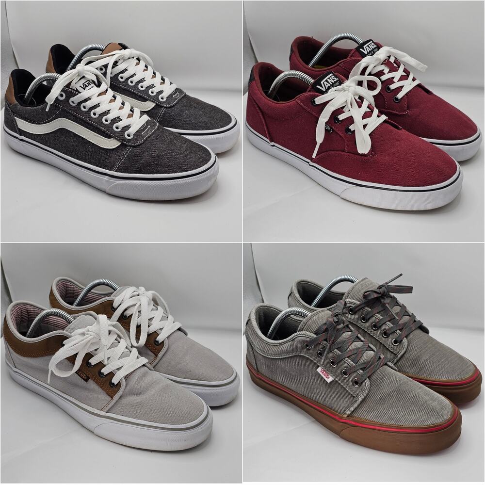 Vans Men 10 Mens Shoes Lot Ward Atwood Chukka Low Grey Maroon Black Gum Sneakers